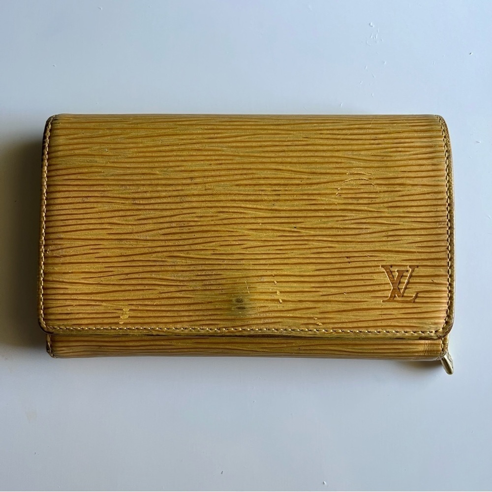Louis Vuitton yellow epi leather wallet